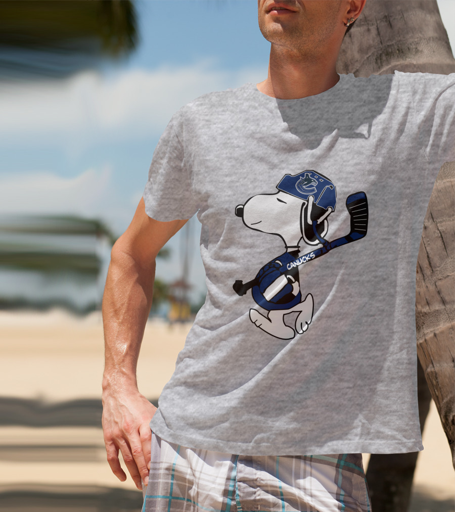 Vancouver Canucks Snoopy Hockey Player T-Shirt