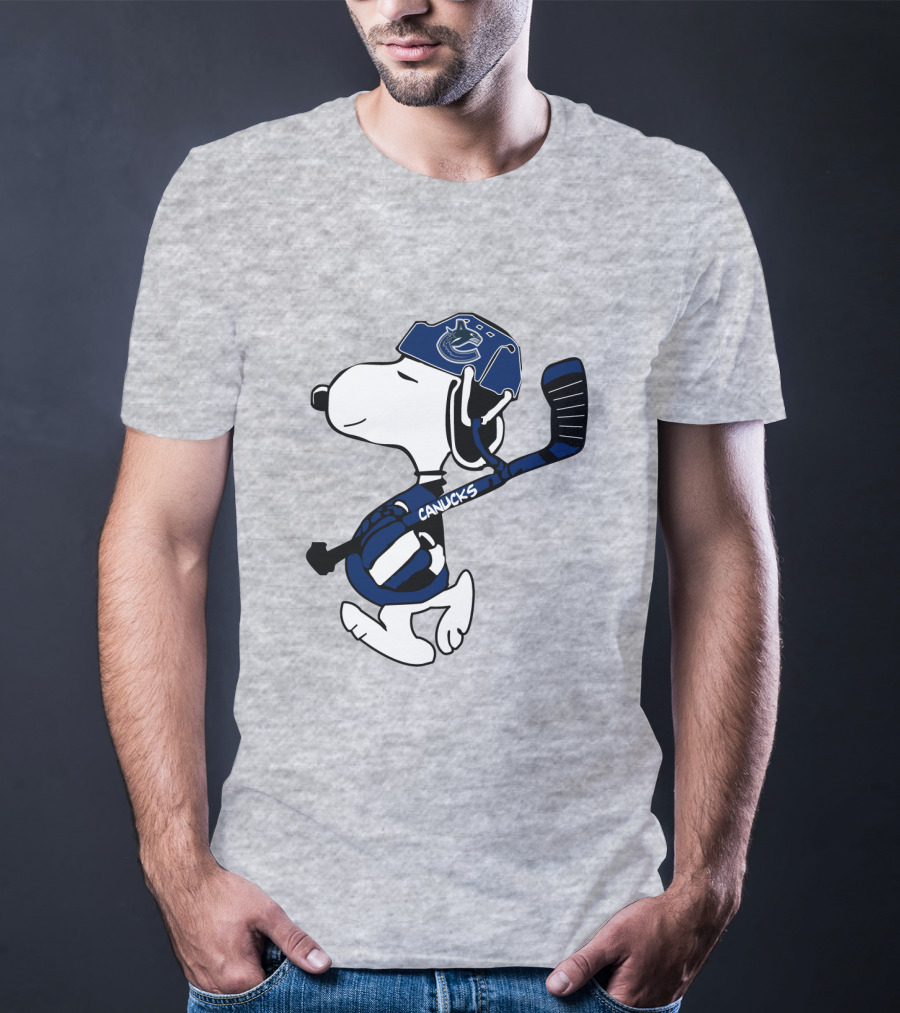 Vancouver Canucks Snoopy Hockey Player T-Shirt