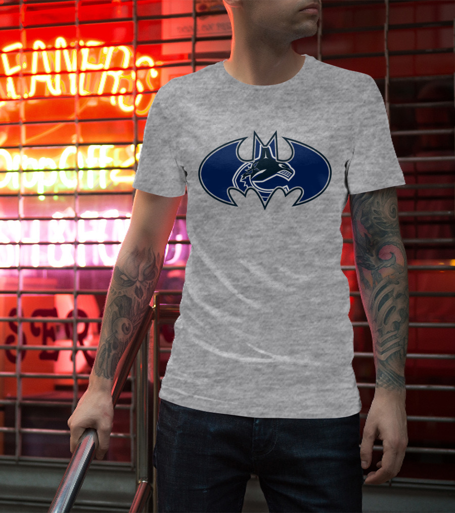 Vancouver Canucks Orca Batman Logo Fusion T-Shirt