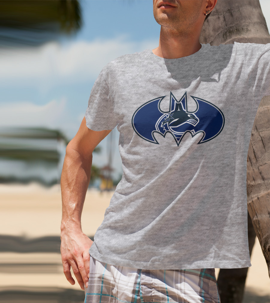 Vancouver Canucks Orca Batman Logo Fusion T-Shirt