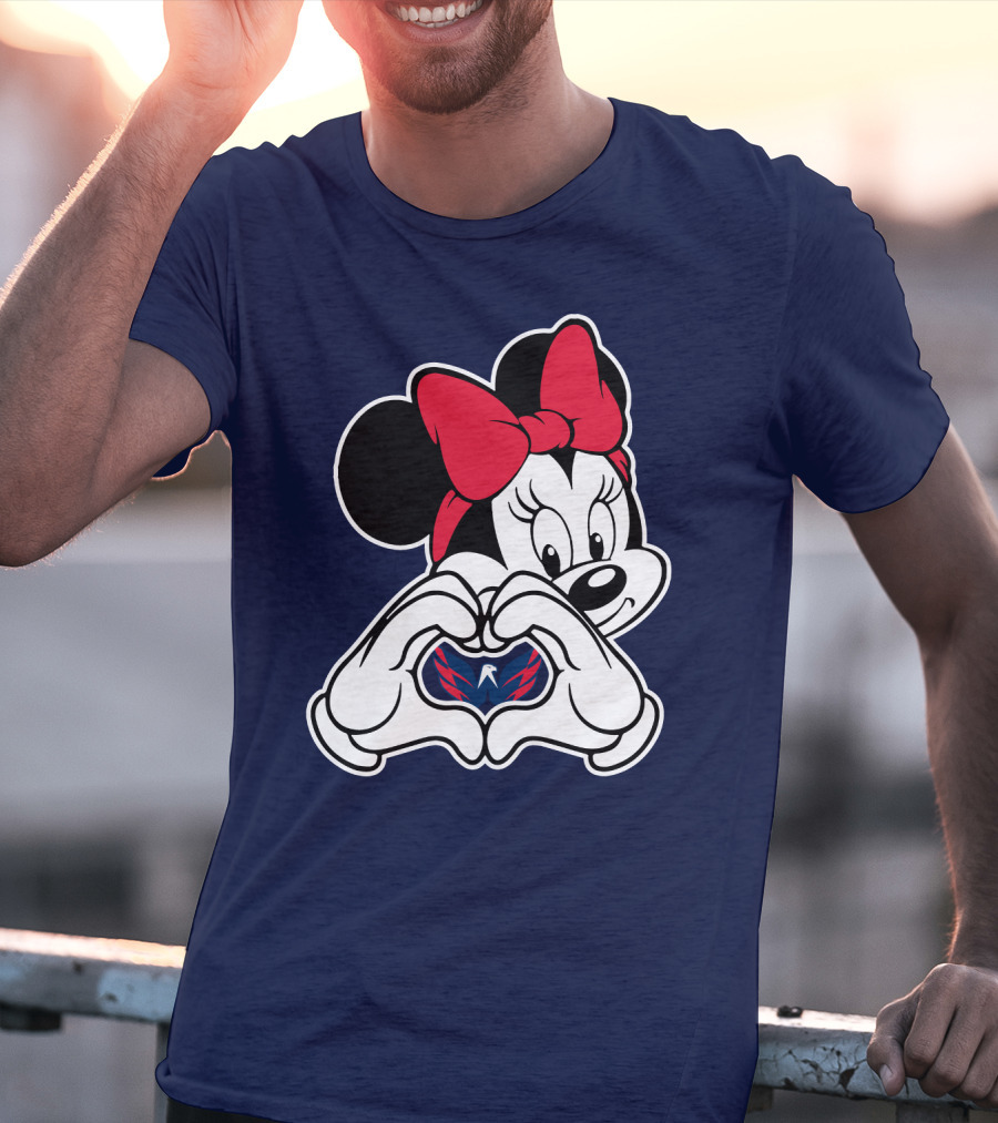 Minnie Mouse Heart Hands Washington Capitals T-Shirt