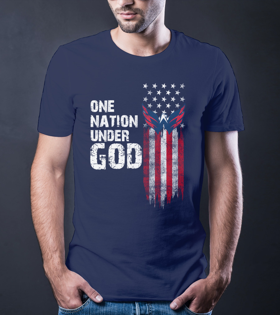 One Nation Under God Washington Capitals American Flag T-Shirt