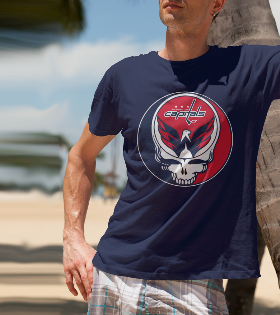 Washington Capitals Deadheads Hockey Logo Crest T-Shirt
