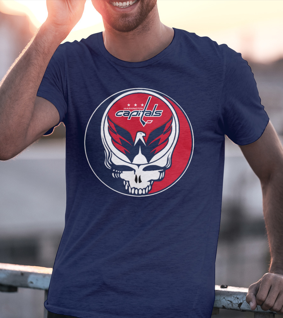 Washington Capitals Deadheads Hockey Logo Crest T-Shirt