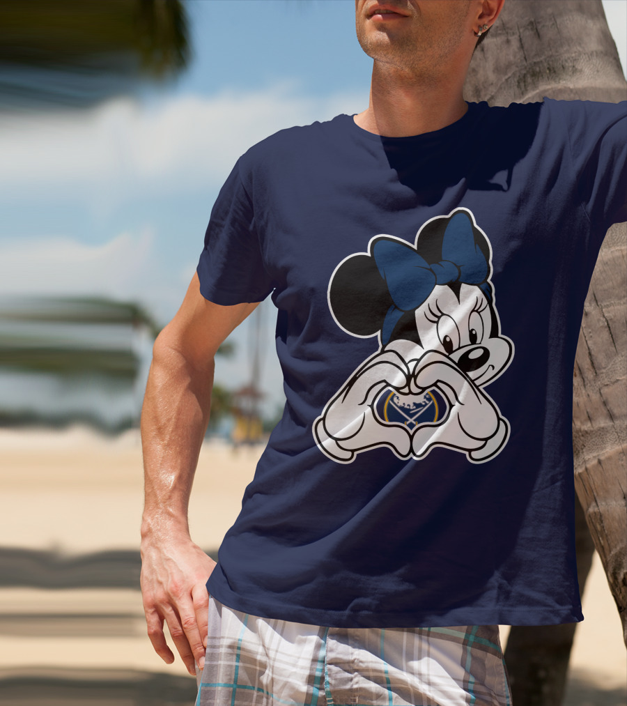 Buffalo Sabres Minnie Mouse Heart Hands T-Shirt