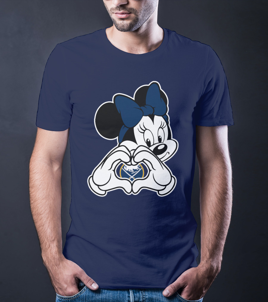 Buffalo Sabres Minnie Mouse Heart Hands T-Shirt