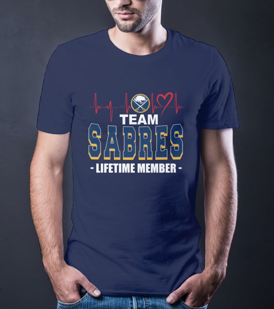 Team Buffalo Sabres Lifetime Member Heartbeat T-Shirt