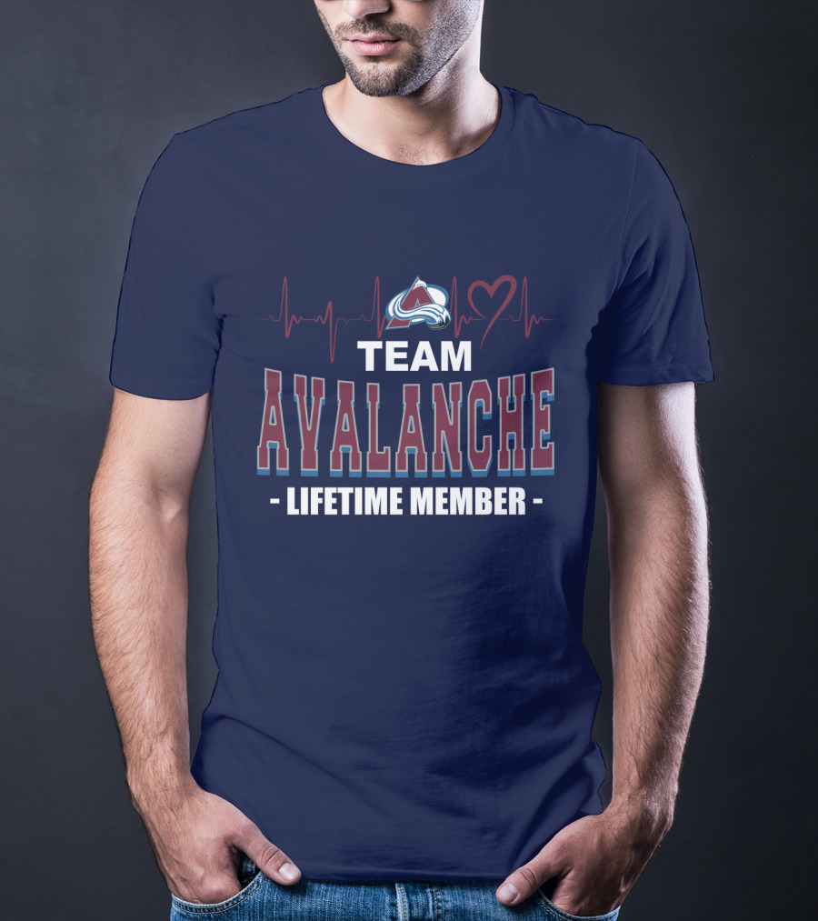 Team Avalanche Lifetime Member Colorado Avalanche Heartbeat T-Shirt