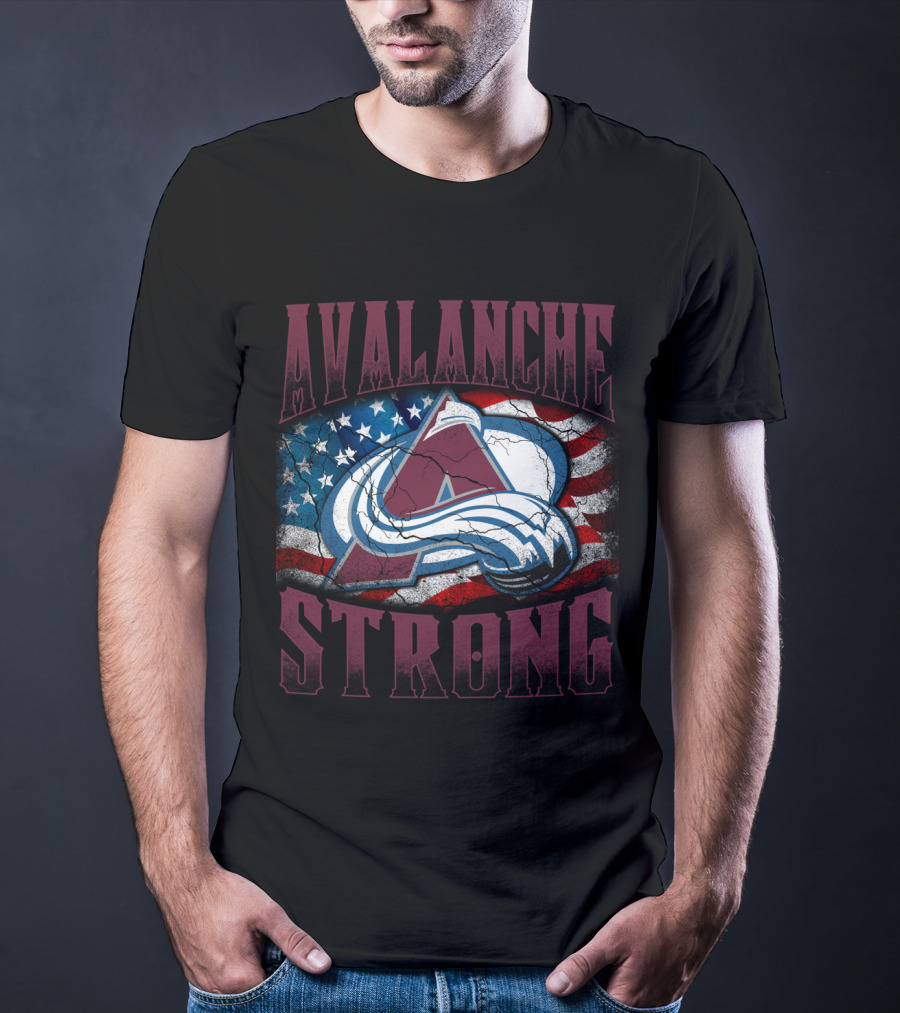 Avalanche Strong Colorado American Flag T-Shirt