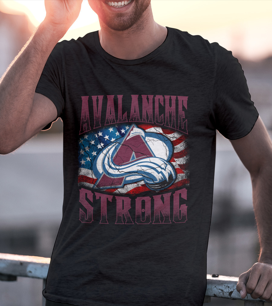 Avalanche Strong Colorado American Flag T-Shirt