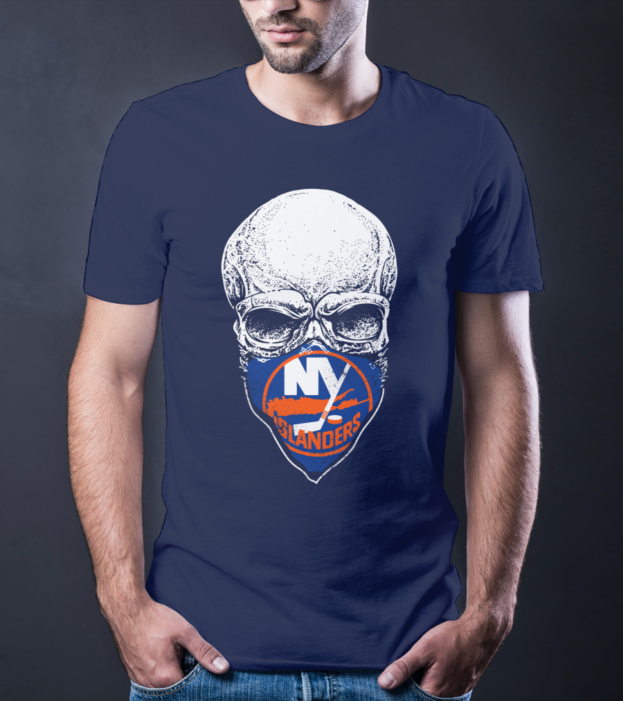 Ny Islanders Skull Logo Hockey Fan T-Shirt