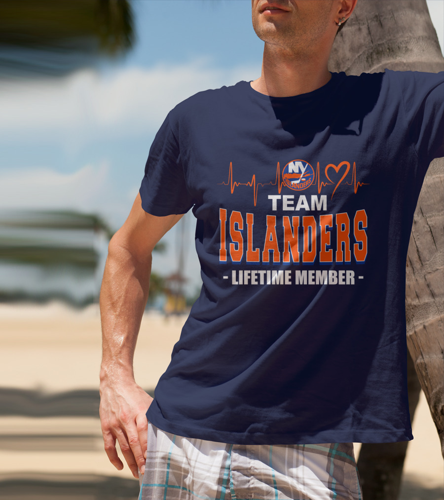 Team Islanders Lifetime Member New York Islanders Heartbeat T-Shirt