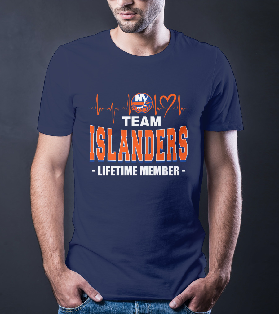 Team Islanders Lifetime Member New York Islanders Heartbeat T-Shirt