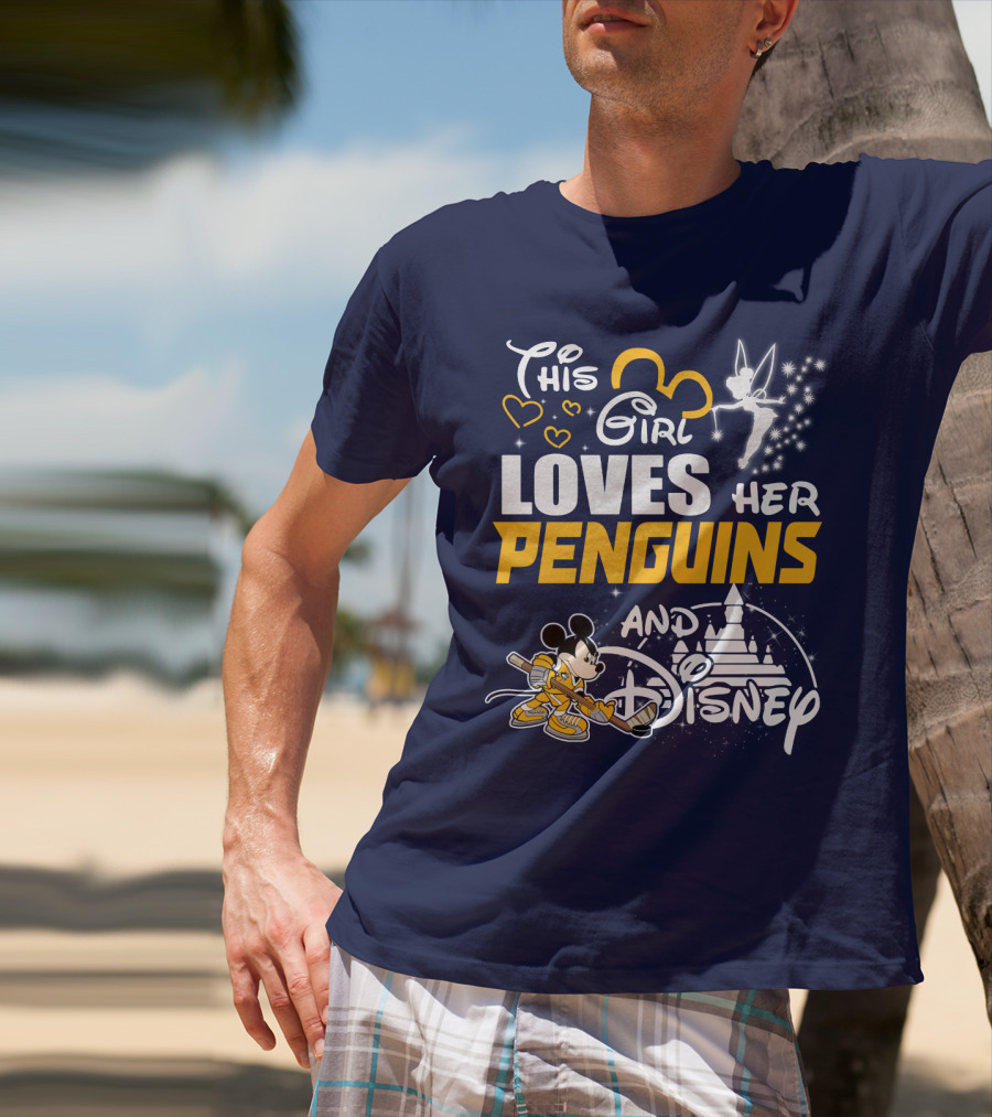 This Girl Loves Her Penguins And Disney T-Shirt