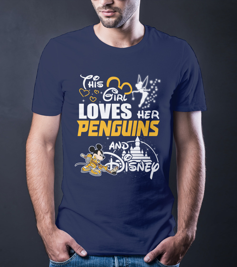 This Girl Loves Her Penguins And Disney T-Shirt