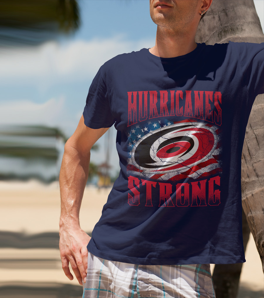 Carolina Hurricanes Strong American Flag T-Shirt