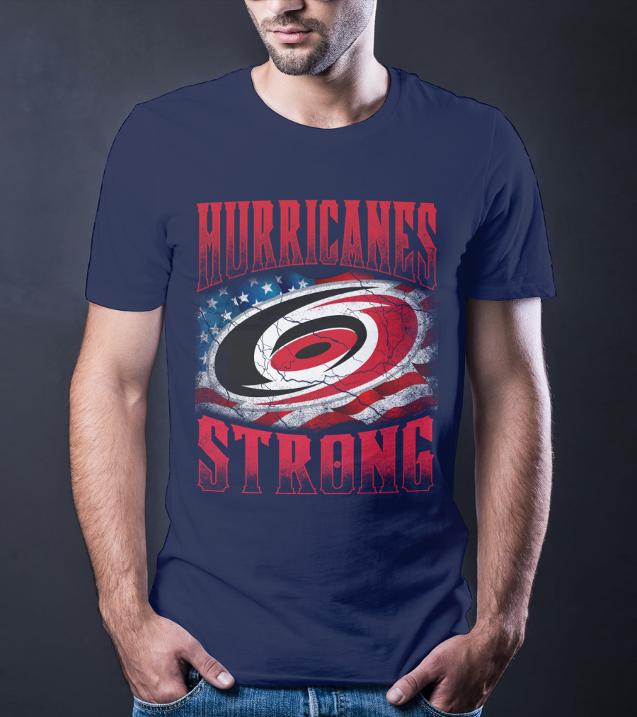 Carolina Hurricanes Strong American Flag T-Shirt