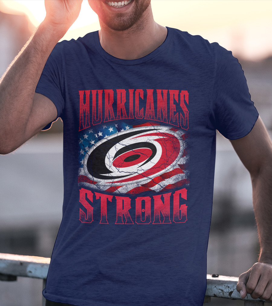 Carolina Hurricanes Strong American Flag T-Shirt