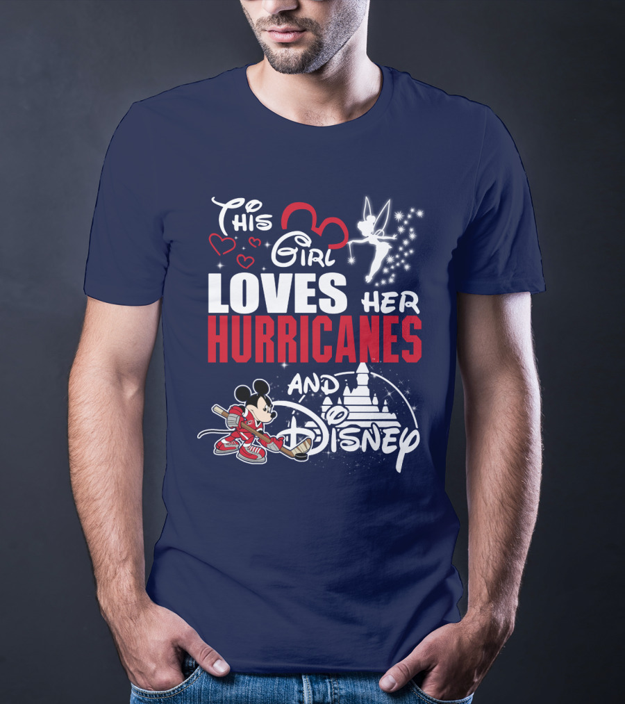 This Girl Loves Her Hurricanes And Disney T-Shirt