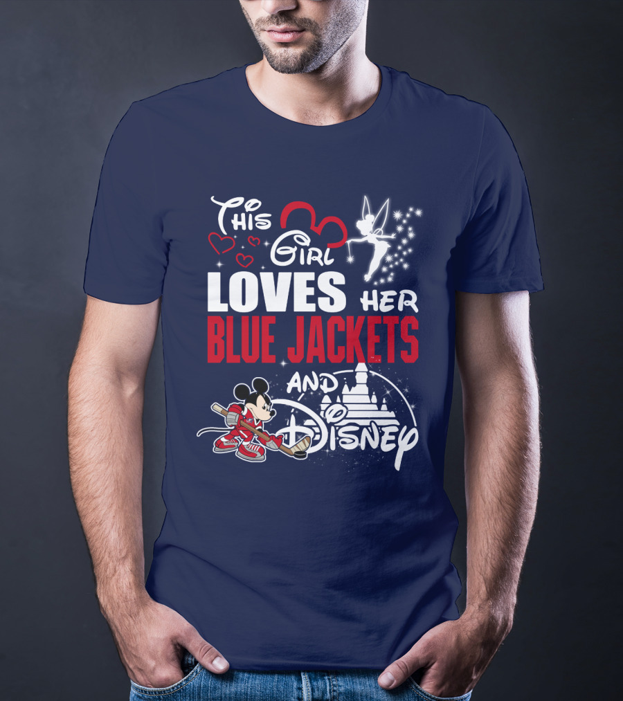 This Girl Loves Her Blue Jackets And Disney T-Shirt