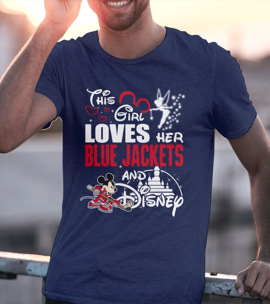This Girl Loves Her Blue Jackets And Disney T-Shirt