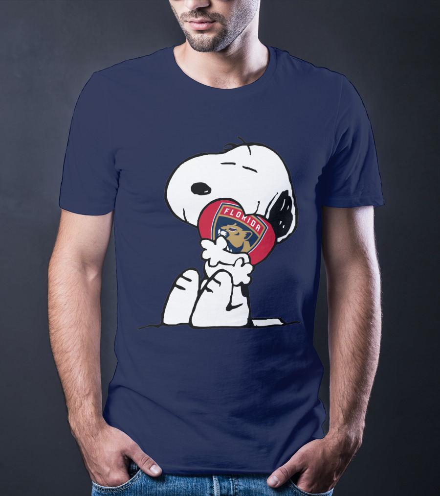 Snoopy Hugging Florida Panthers Heart T-Shirt