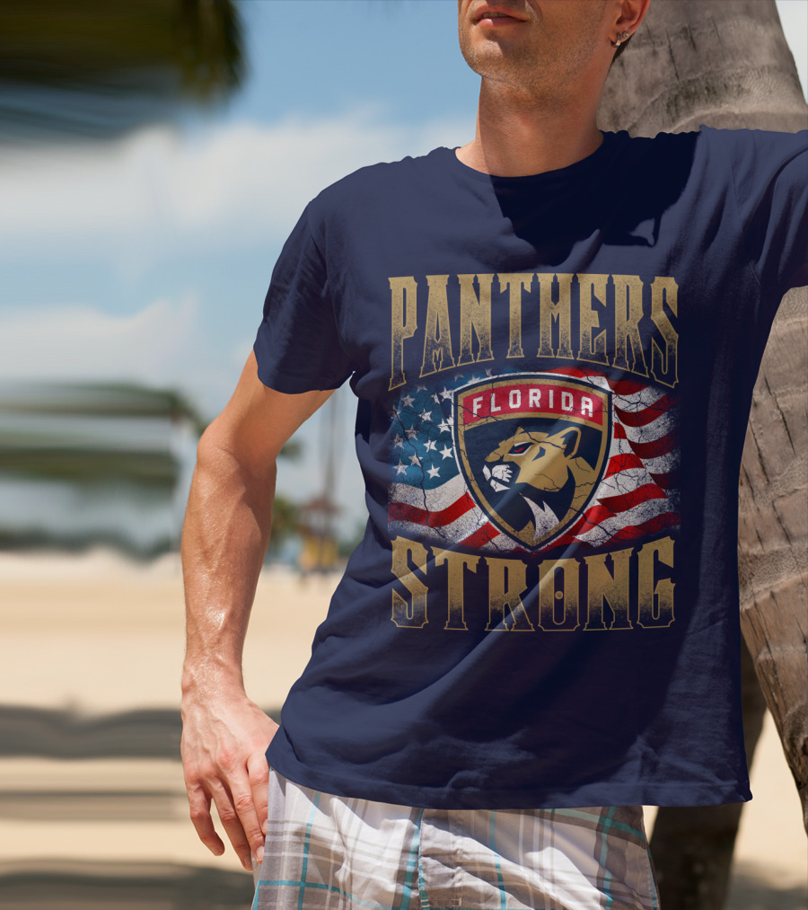 Panthers Strong Florida American Flag T-Shirt