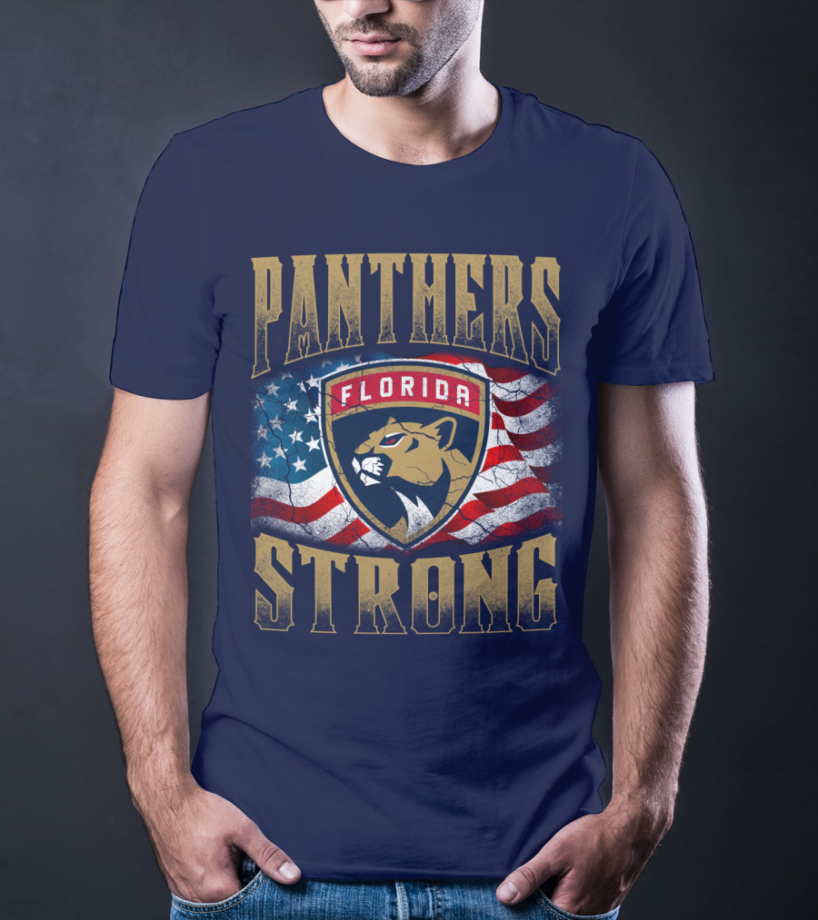 Panthers Strong Florida American Flag T-Shirt