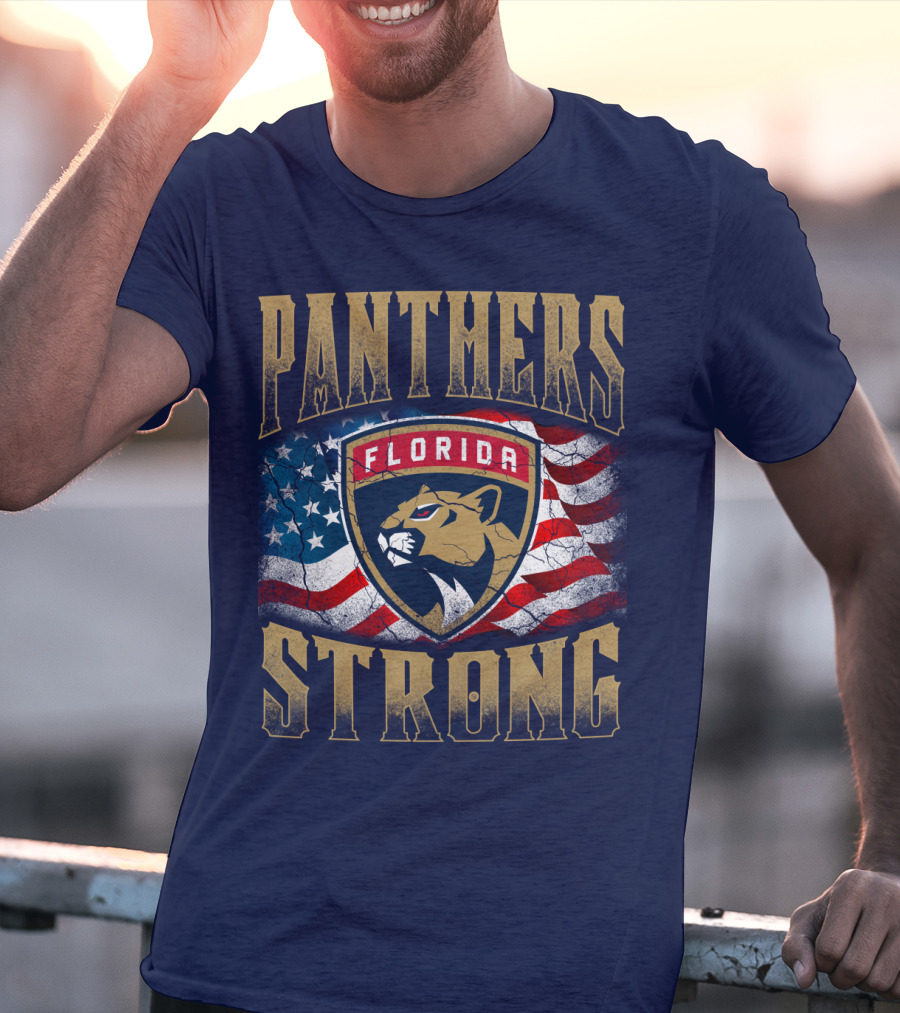 Panthers Strong Florida American Flag T-Shirt
