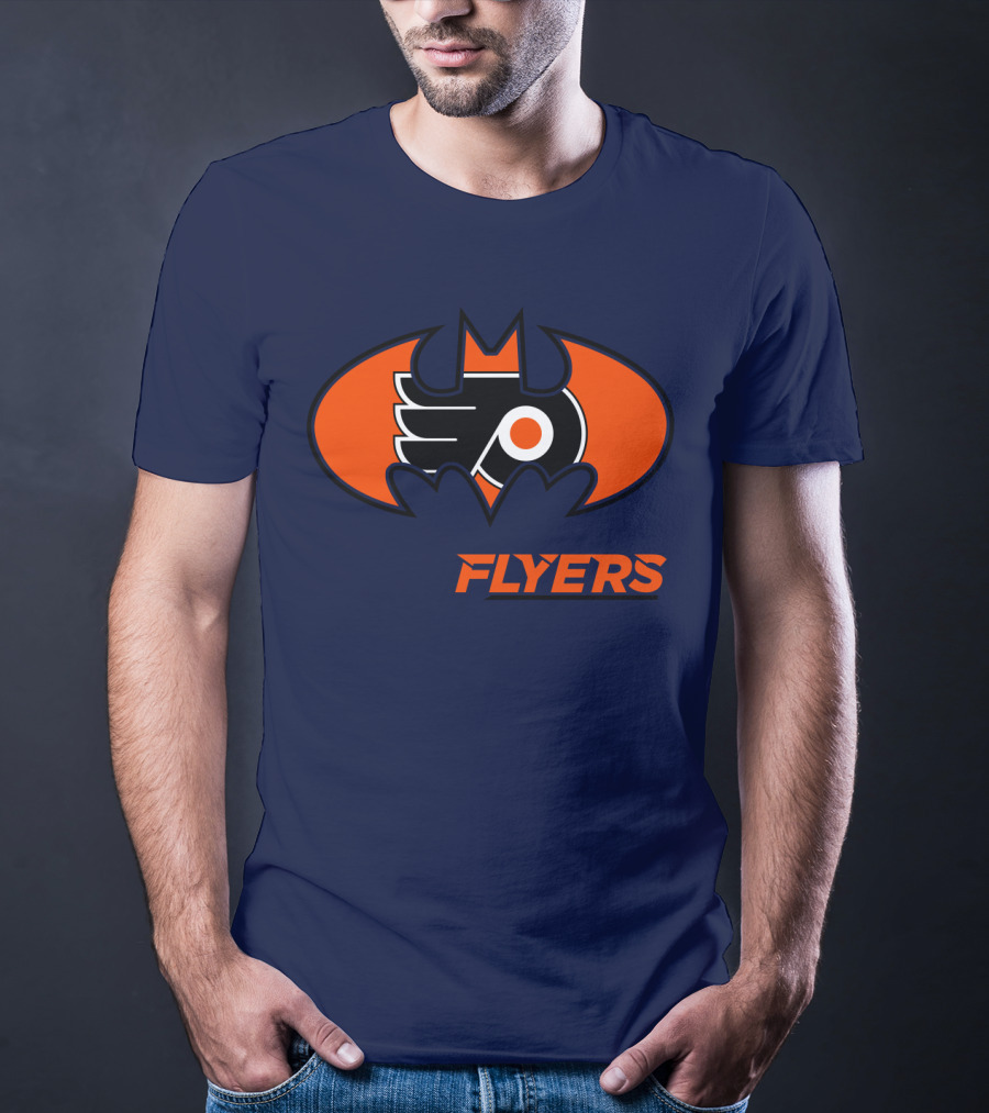 Philadelphia Flyers Batman Logo Crossover T-Shirt