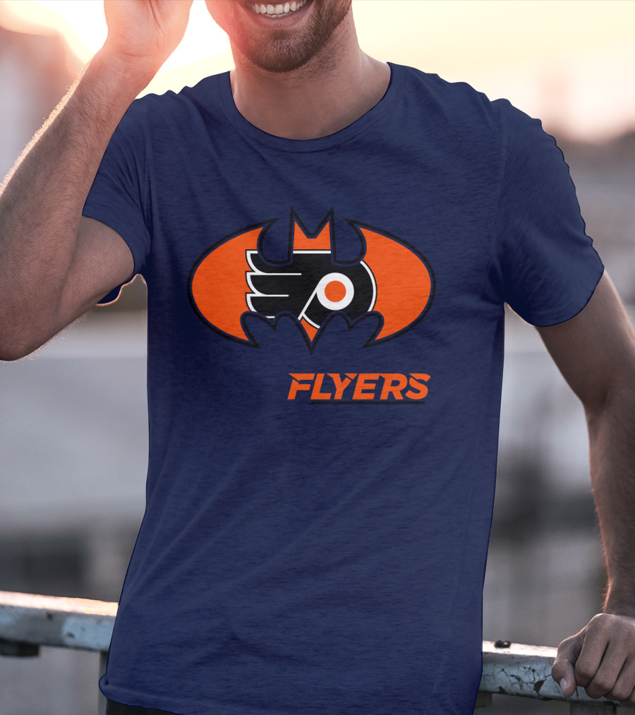 Philadelphia Flyers Batman Logo Crossover T-Shirt