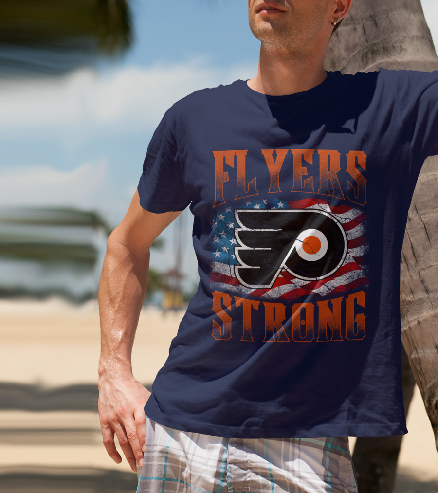 Flyers Strong Philadelphia American Flag T-Shirt
