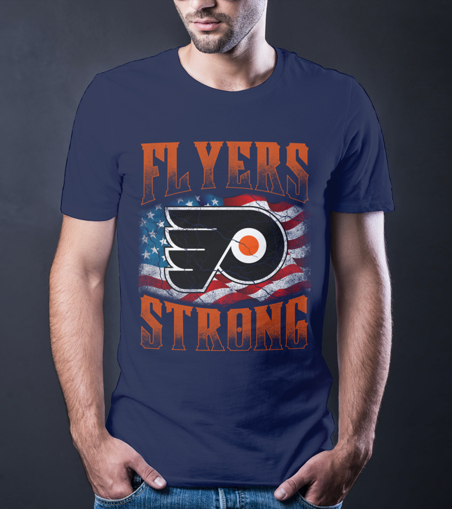 Flyers Strong Philadelphia American Flag T-Shirt