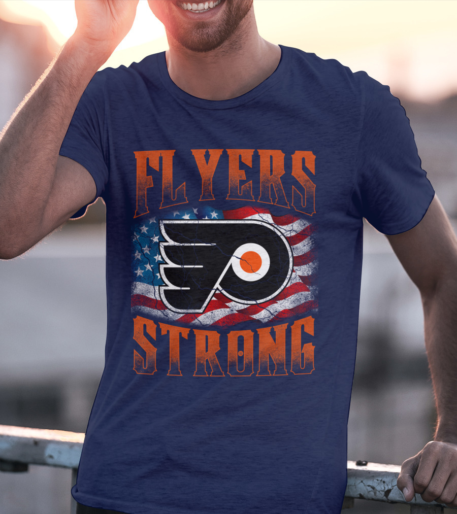 Flyers Strong Philadelphia American Flag T-Shirt