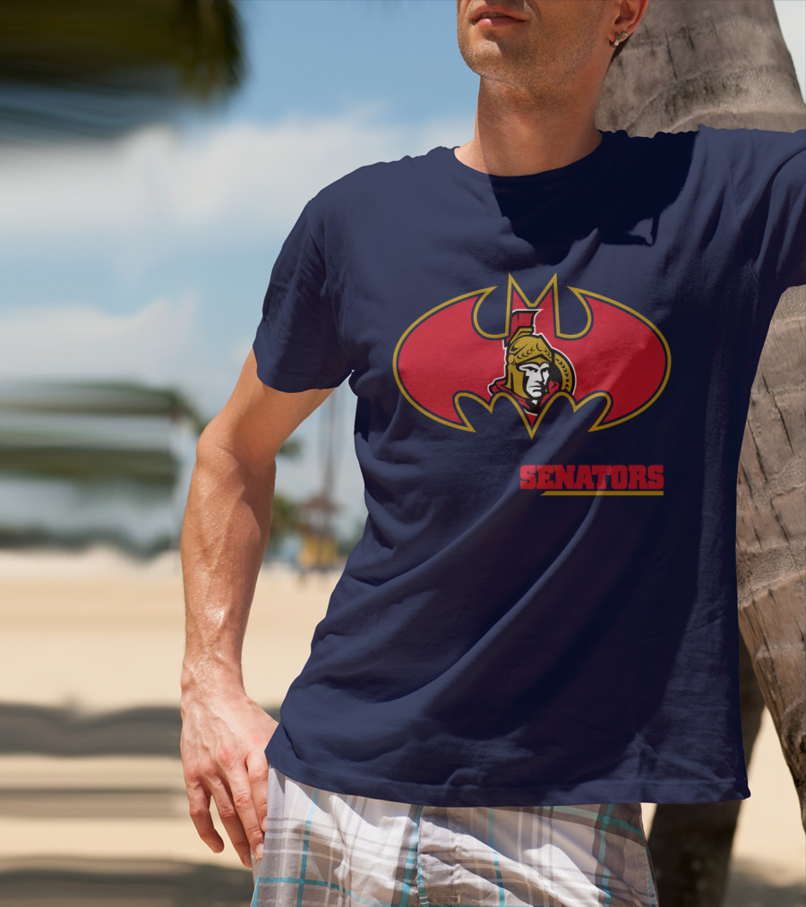 Senators Bat Symbol With Ottawa Senators T-Shirt