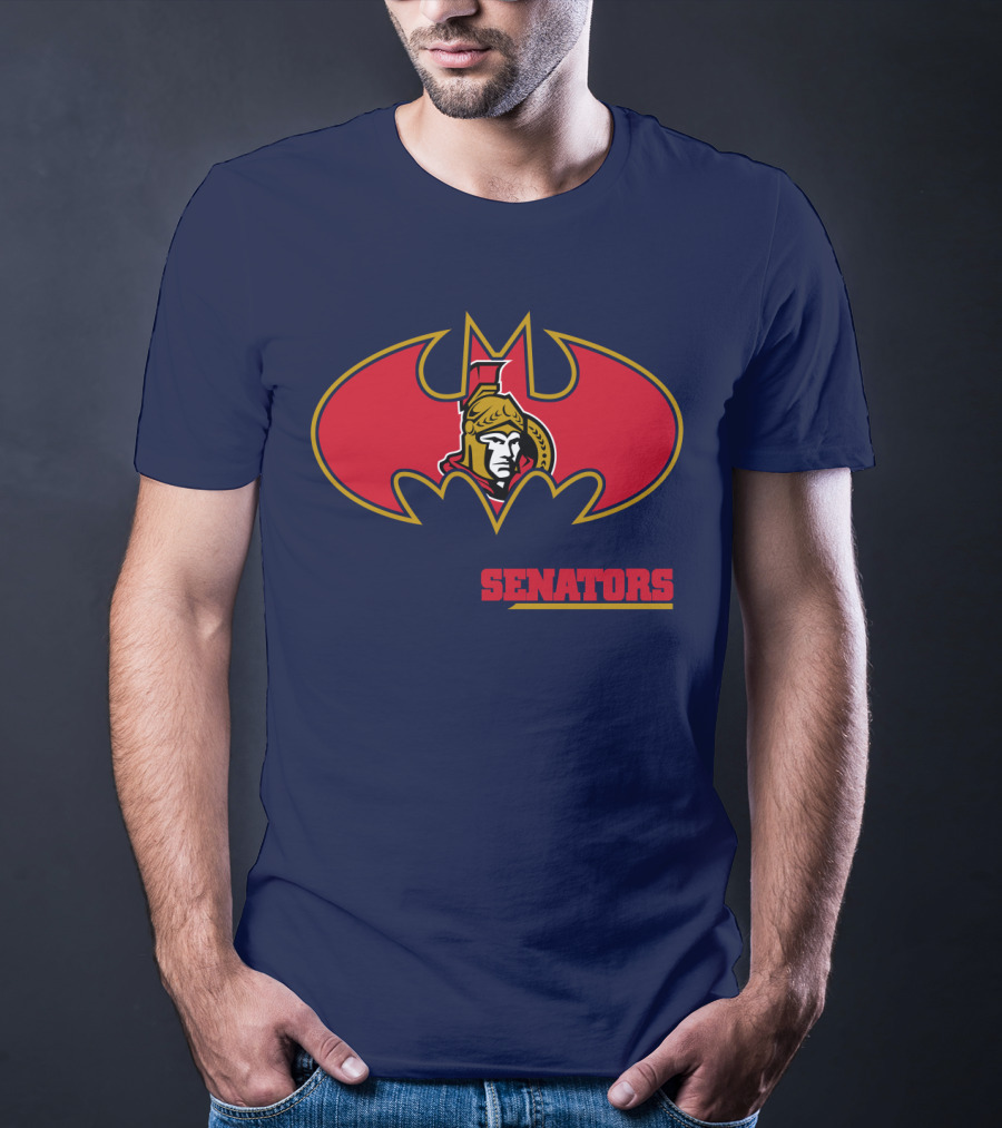 Senators Bat Symbol With Ottawa Senators T-Shirt
