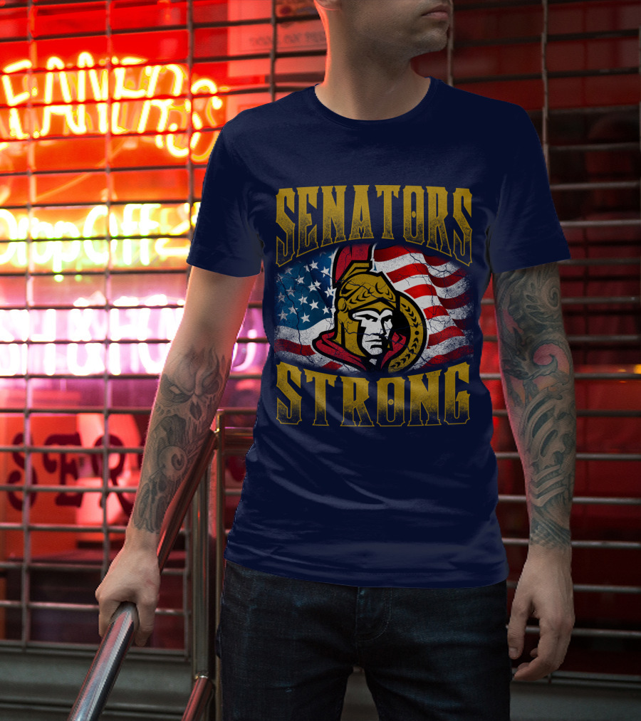 Senators Strong Ottawa Senators American Flag T-Shirt