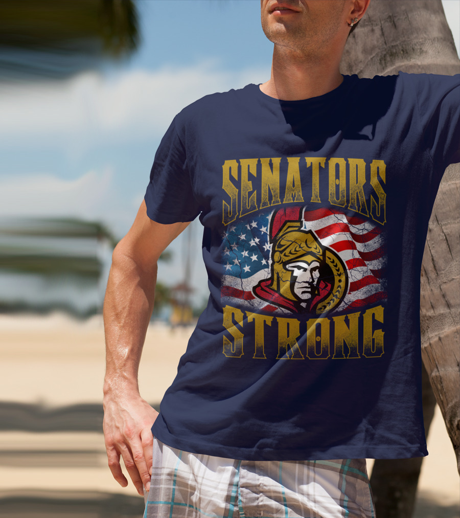 Senators Strong Ottawa Senators American Flag T-Shirt