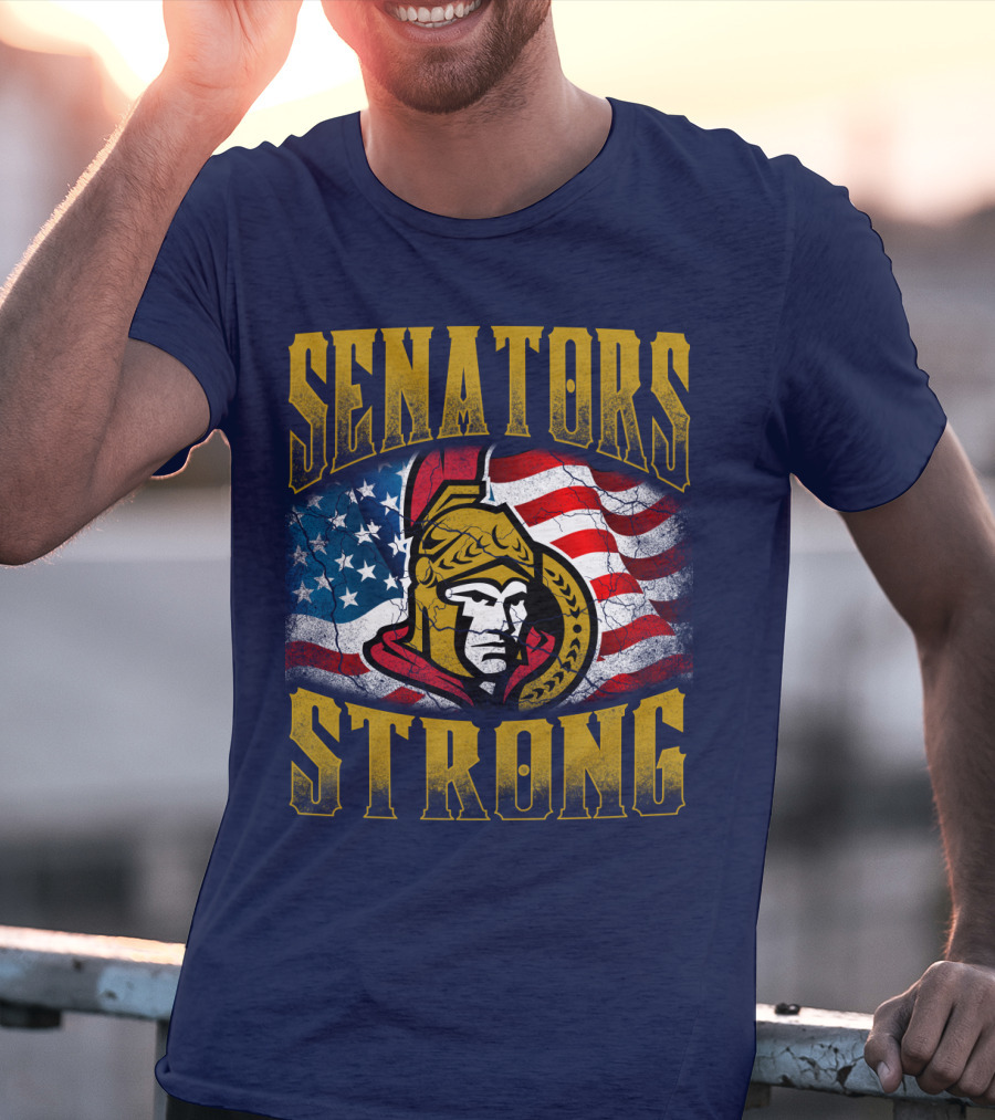 Senators Strong Ottawa Senators American Flag T-Shirt