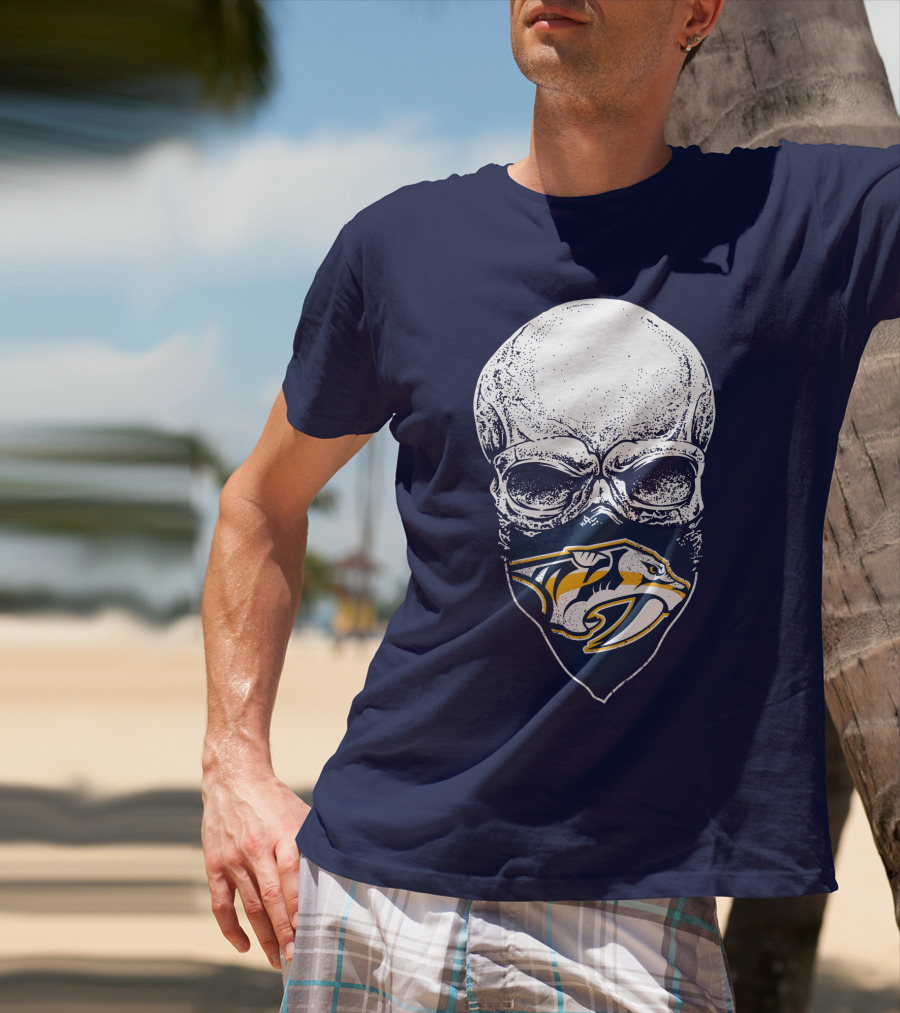 Nashville Predators Skull Bandana T-Shirt