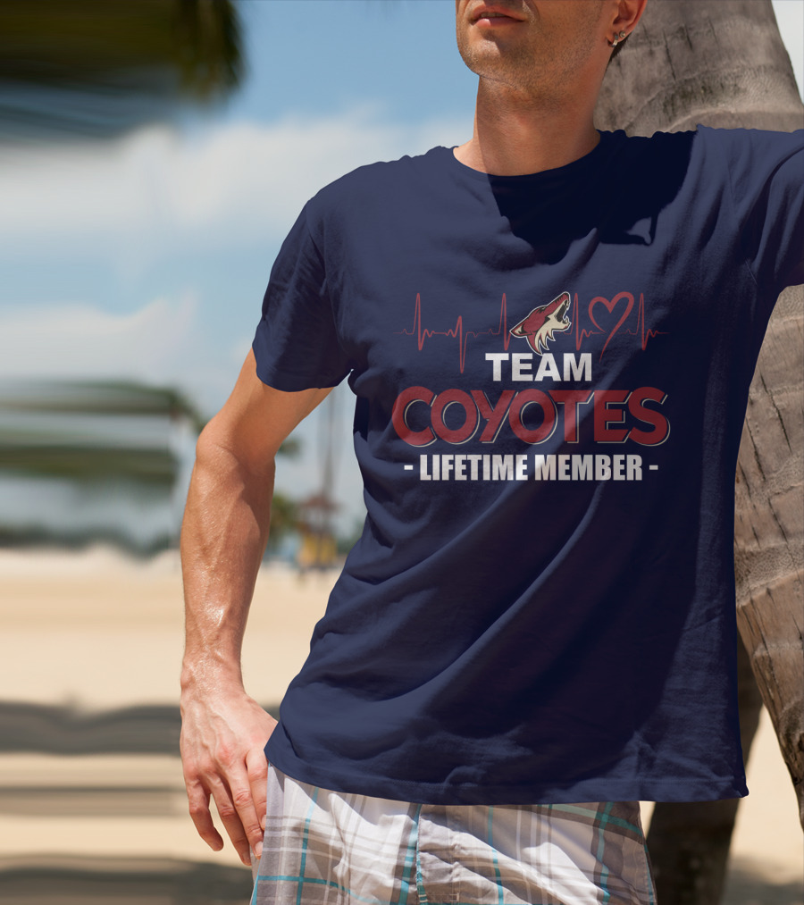 Team Coyotes Lifetime Member Arizona Coyotes Heartbeat T-Shirt