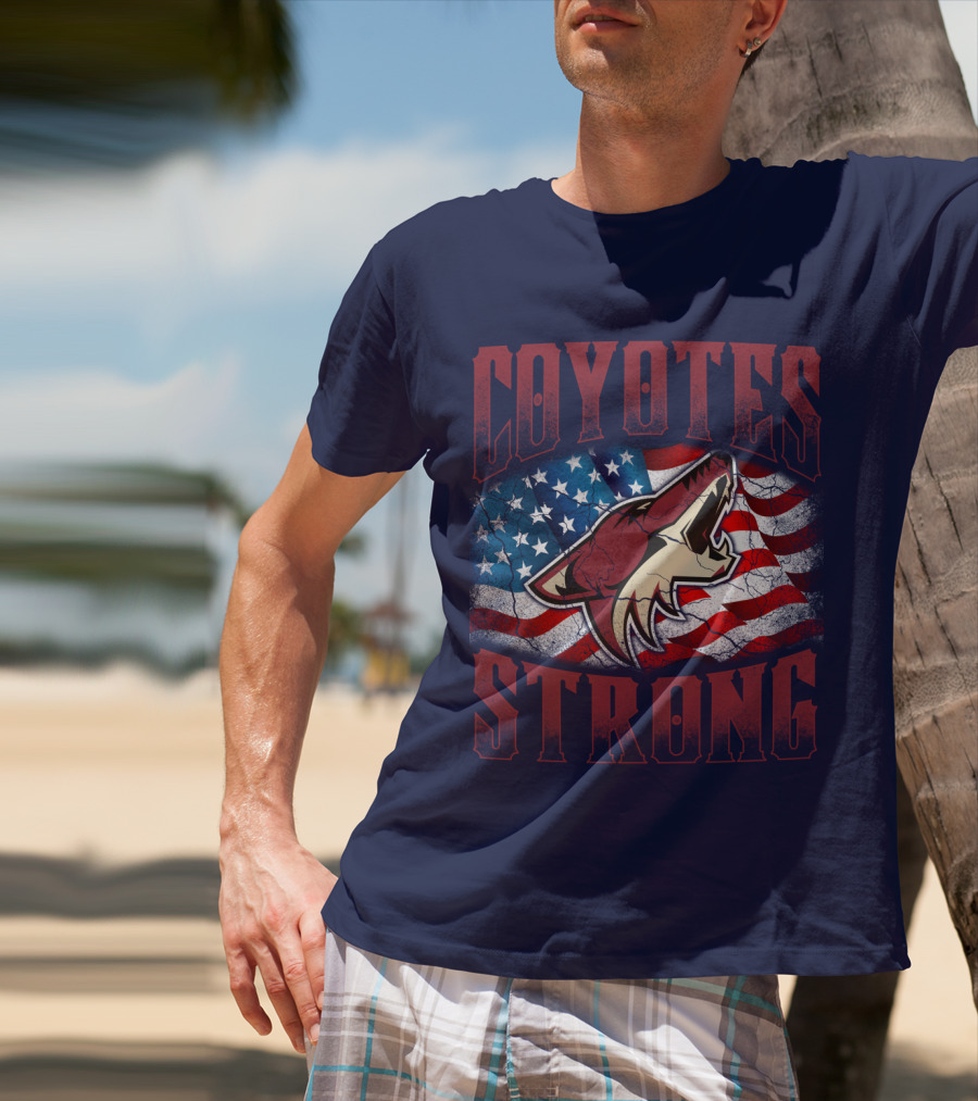 Coyotes Strong American Flag T-Shirt