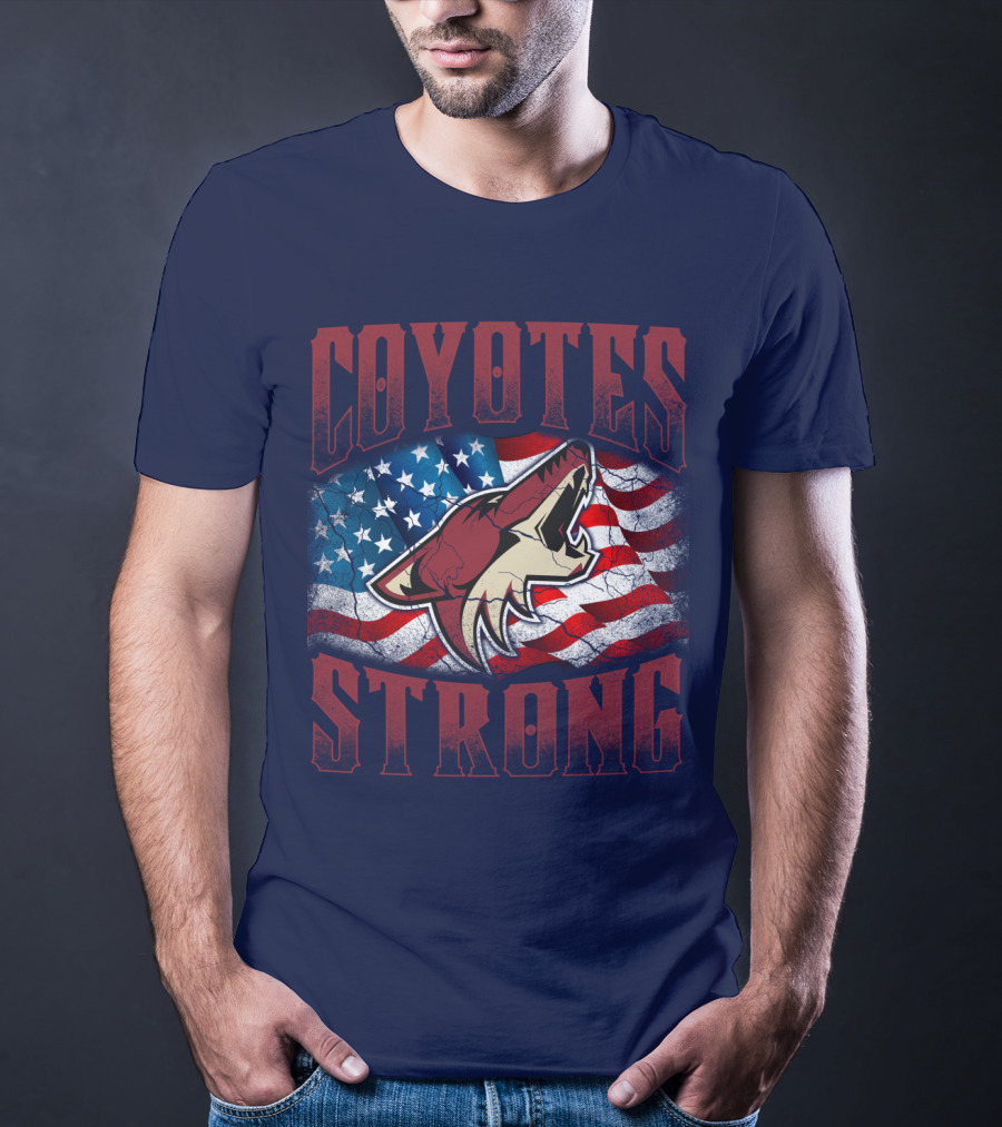 Coyotes Strong American Flag T-Shirt