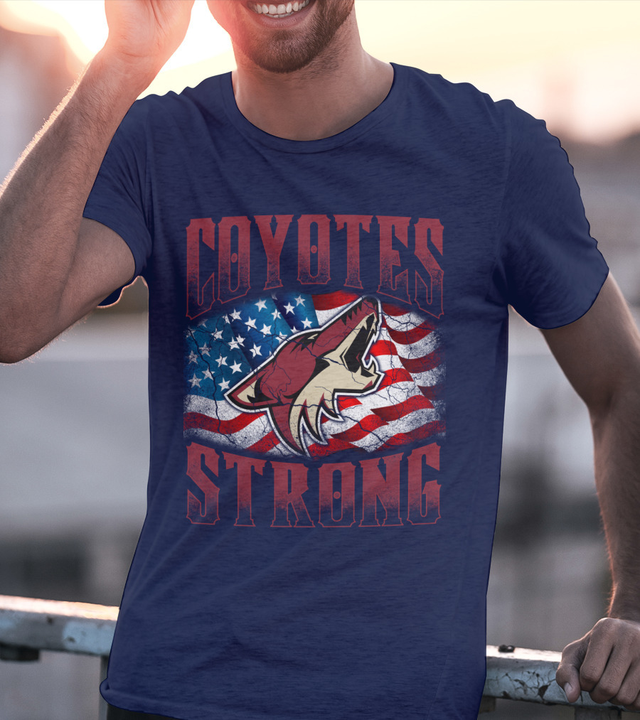 Coyotes Strong American Flag T-Shirt