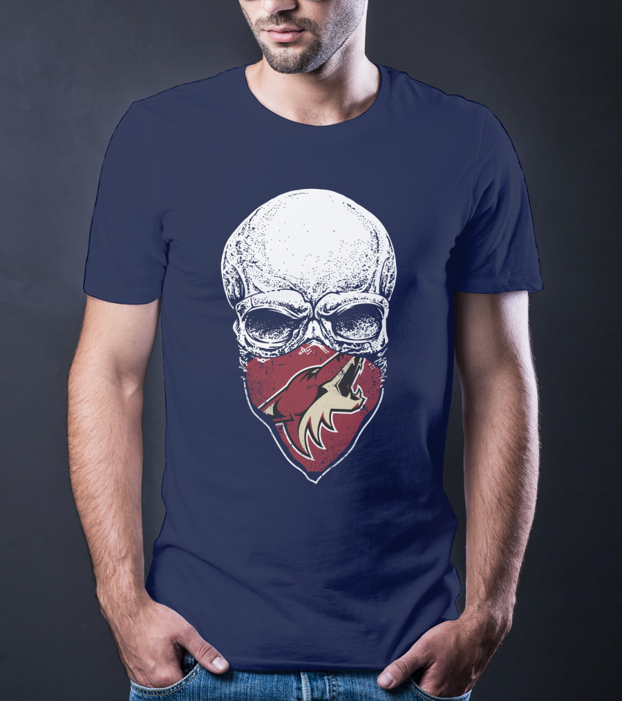 Arizona Coyotes Skull Logo With Coyote Mask T-Shirt