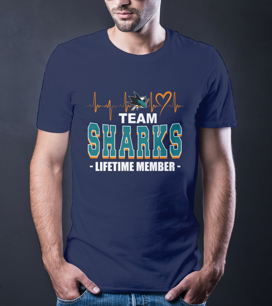 Team Sharks San Jose Lifetime Member Heartbeat T-Shirt