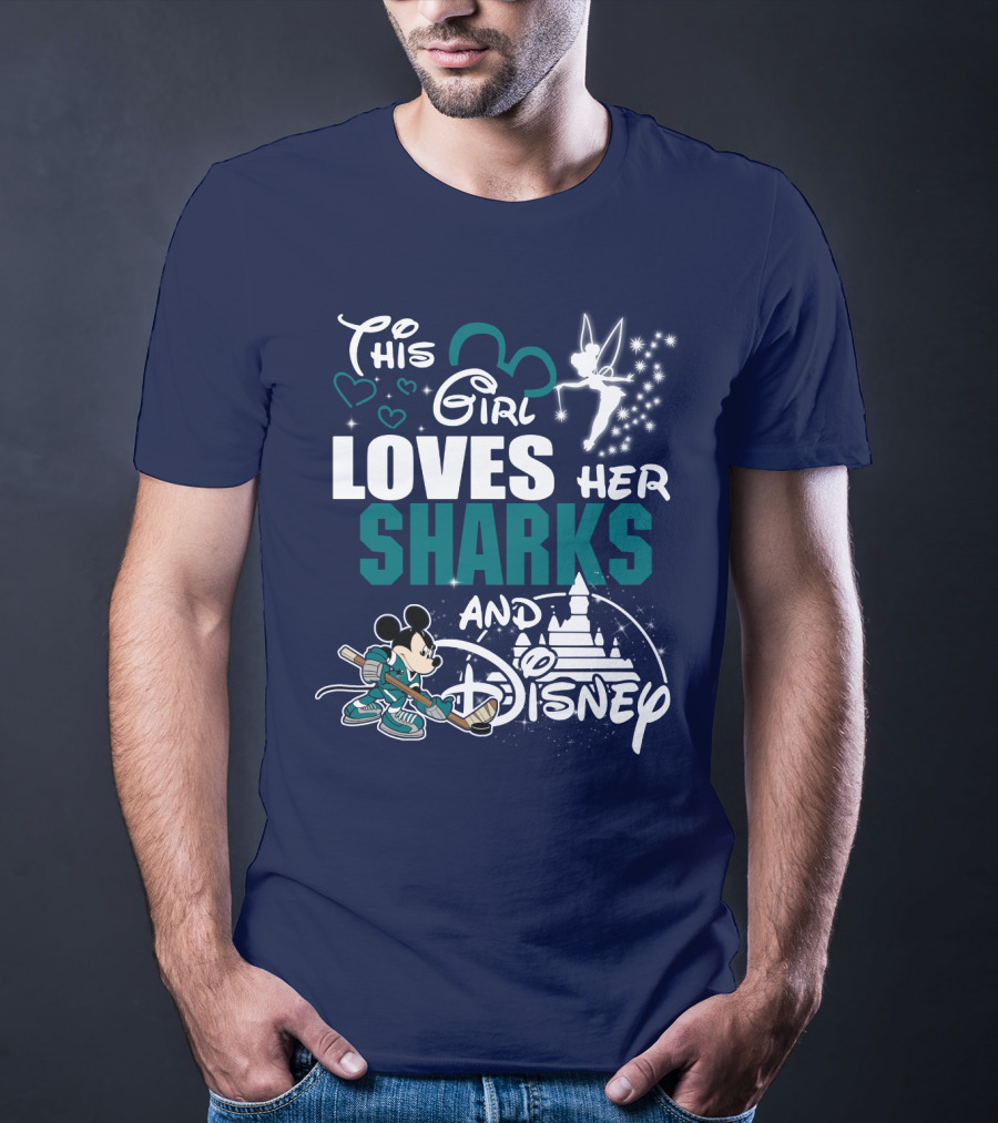 This Girl Loves Her Sharks And Disney T-Shirt
