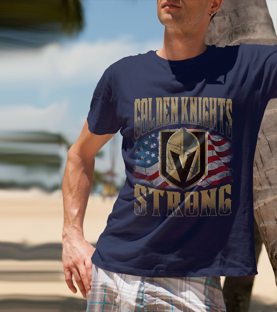 Golden Knights Strong American Flag T-Shirt
