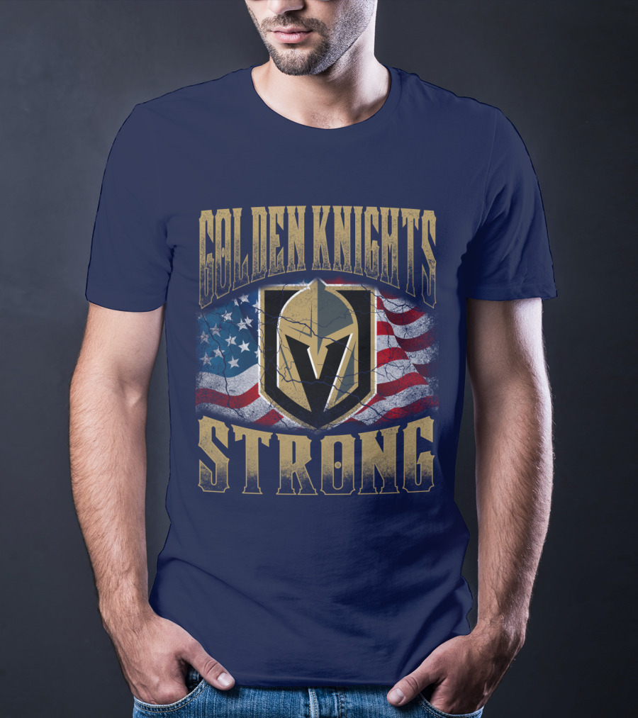 Golden Knights Strong American Flag T-Shirt