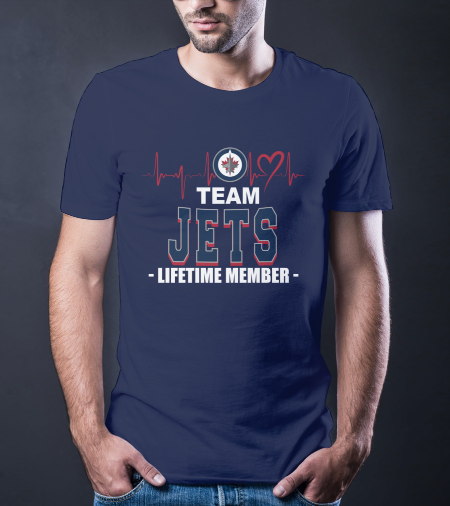 Team Jets Lifetime Member Winnipeg Jets Heartbeat T-Shirt